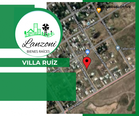 LOTE EN LA LOCALIDAD DE VILLA RUÍZ - Cód. LBR46LOT/VR 